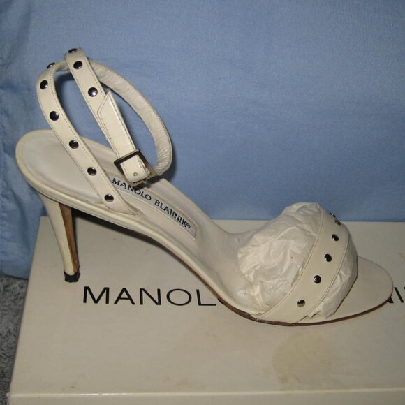 Manolo Blahnik Studded Strappy Heel Sandals - Picture 2 of 16